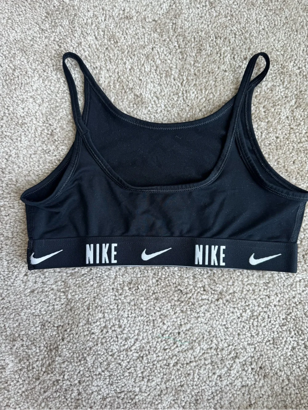 Nike Black Girls' Logo Elastic Sports Bra